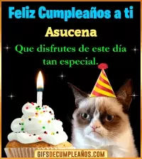 GIF Gato meme Feliz Cumpleaños Asucena